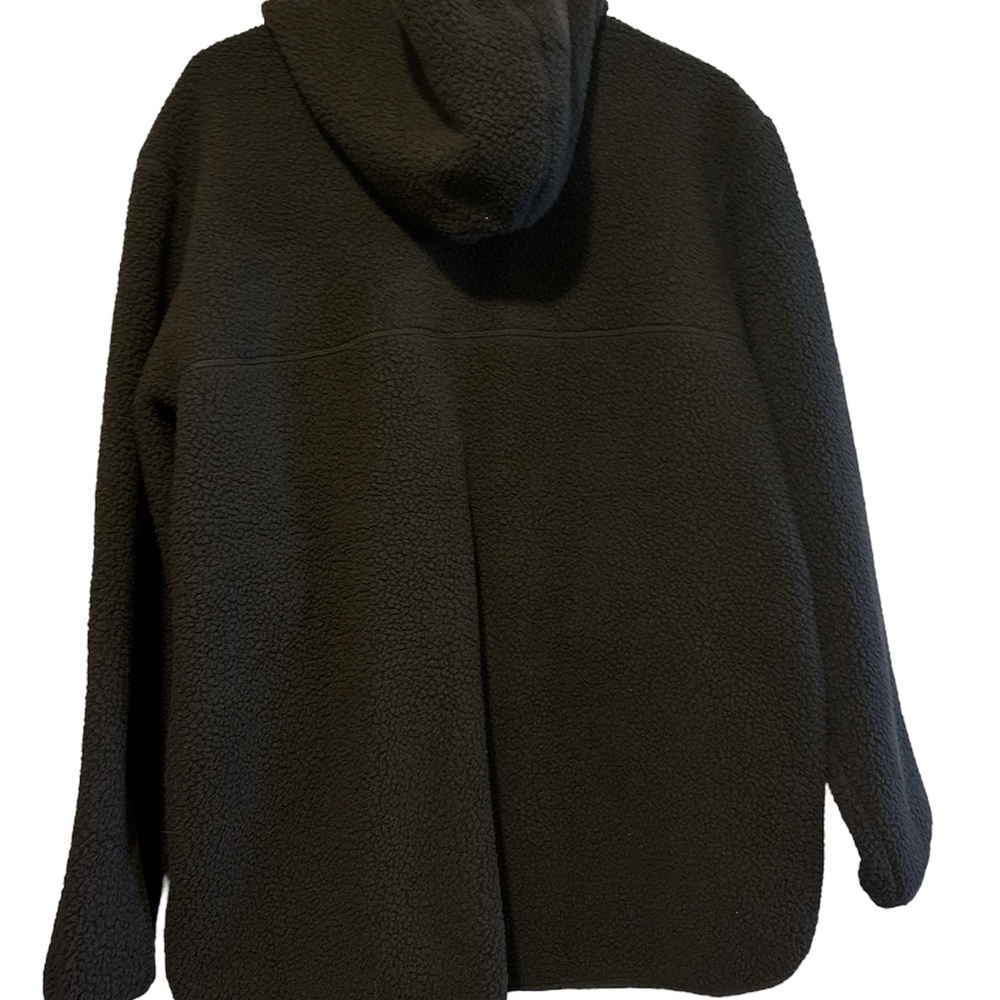 Everlane The Renew Fleece black hooded Women's Jacket zip large NWT - Picture 3 of 6